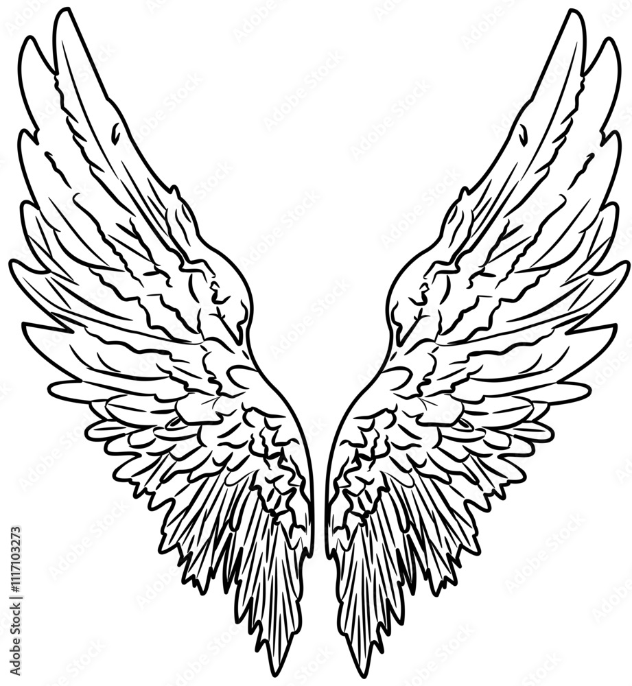 Obraz premium Angel Wings outline