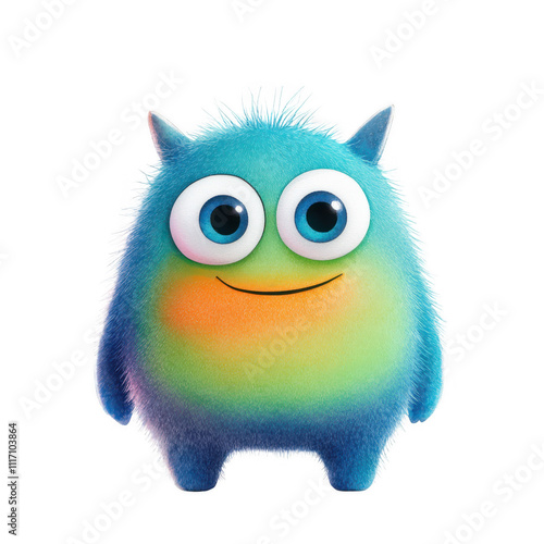 Cute Plush Toy with Vibrant Colors and Big Eyes