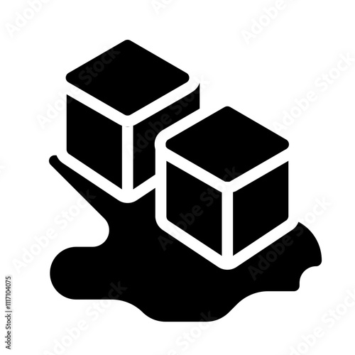 Ice Block Solid Icon