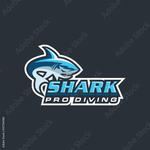 Sport Shark Creative Concept Logo Design Template