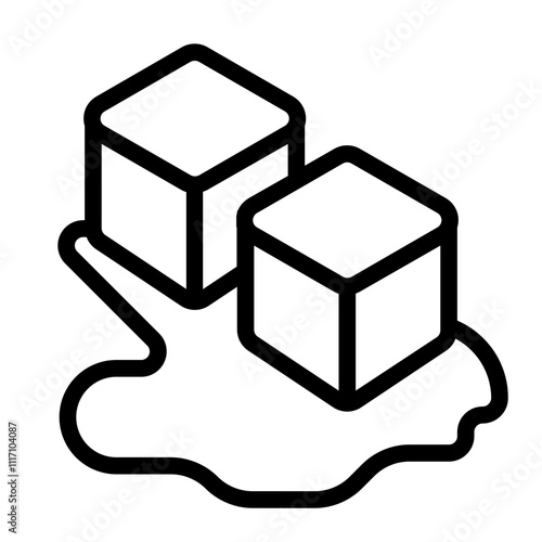 Ice Block Line Icon