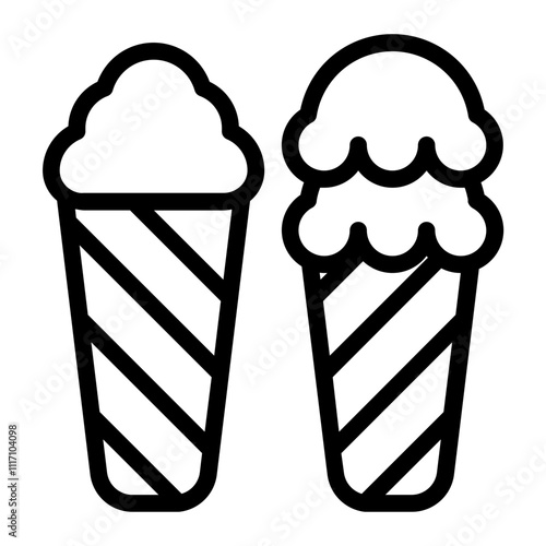 Ice Cream Cone Line Icon