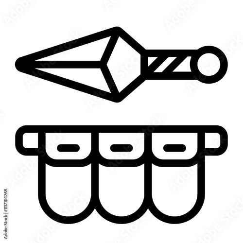 Kunai Sheath Line Icon