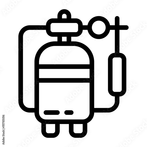 Medical Oxygen Tank Line Icon photo