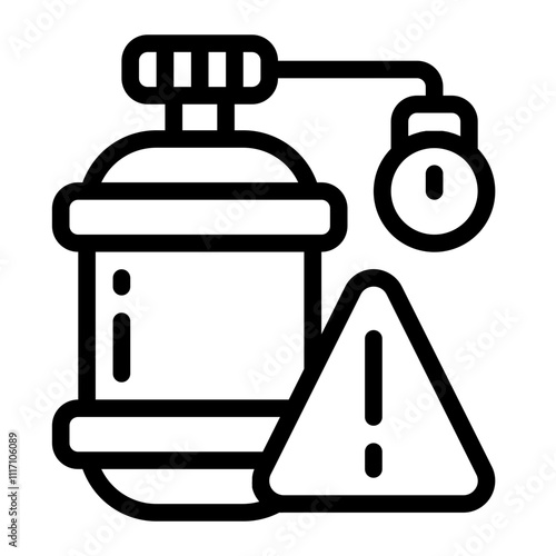 Oxygen Tank with Warning Line Icon