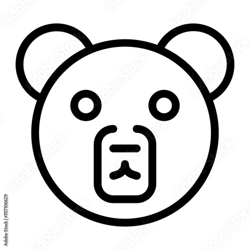 Polar Bear Line Icon