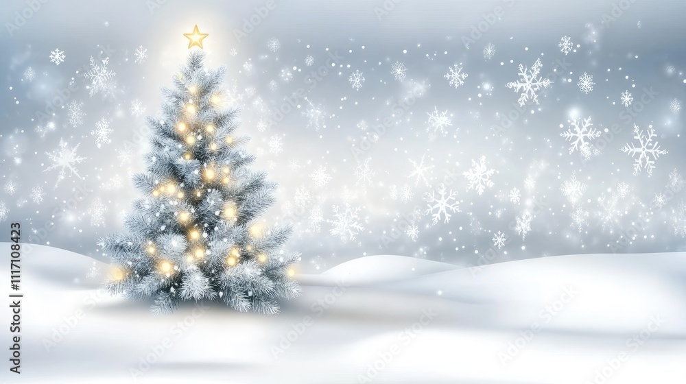 Holiday blurred background with snow-kissed Christmas tree, glowing lights, and soft winter tones, wide screen festive border design. Holiday blurred background with snow-kissed Christmas tree, glowing lights, and soft winter tones, wide screen festive border design.