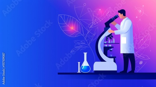 Scientific research in a laboratory setting microscope observation science environment clinical viewpoint innovation concept