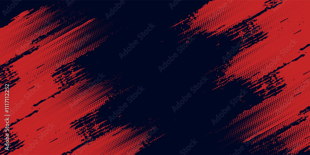 Red halftone dots blue color pattern gradient grunge texture background. Dot pop art comic sport style vector illustration. Red halftone dots blue color pattern gradient grunge texture background. Dot pop art comic sport style vector illustration.