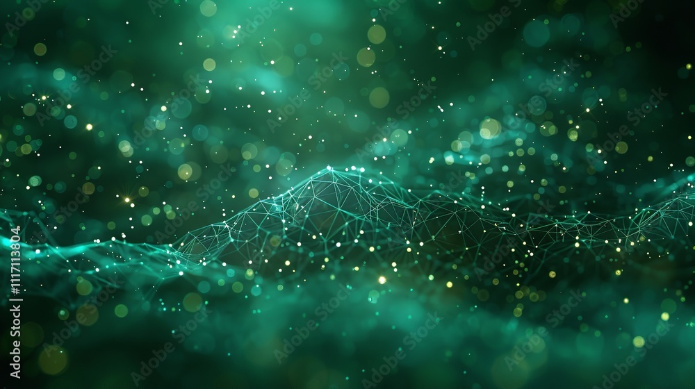 Blue and Green Network Lines form a Futuristic Technology Background. Blue and Green Network Lines form a Futuristic Technology Background.