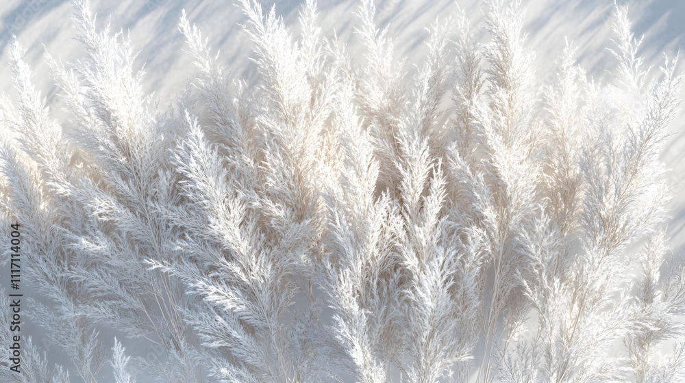 A close-up view of fluffy, white grasses swaying in soft light, creating a serene atmosphere. A close-up view of fluffy, white grasses swaying in soft light, creating a serene atmosphere.