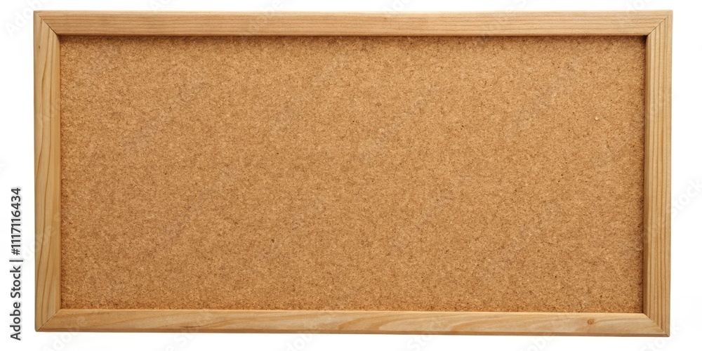 Fototapeta premium Brown cork board with wooden frame isolated, cork board, bulletin board, notice board, texture, background, memo, pin