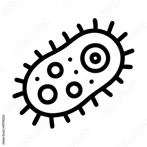 Bacteria or virus line art style icon vector 