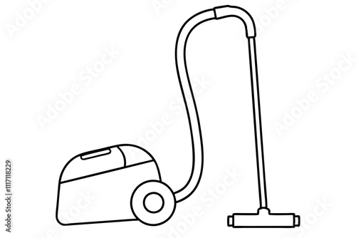 Vacuum cleaner line art vector illustration 