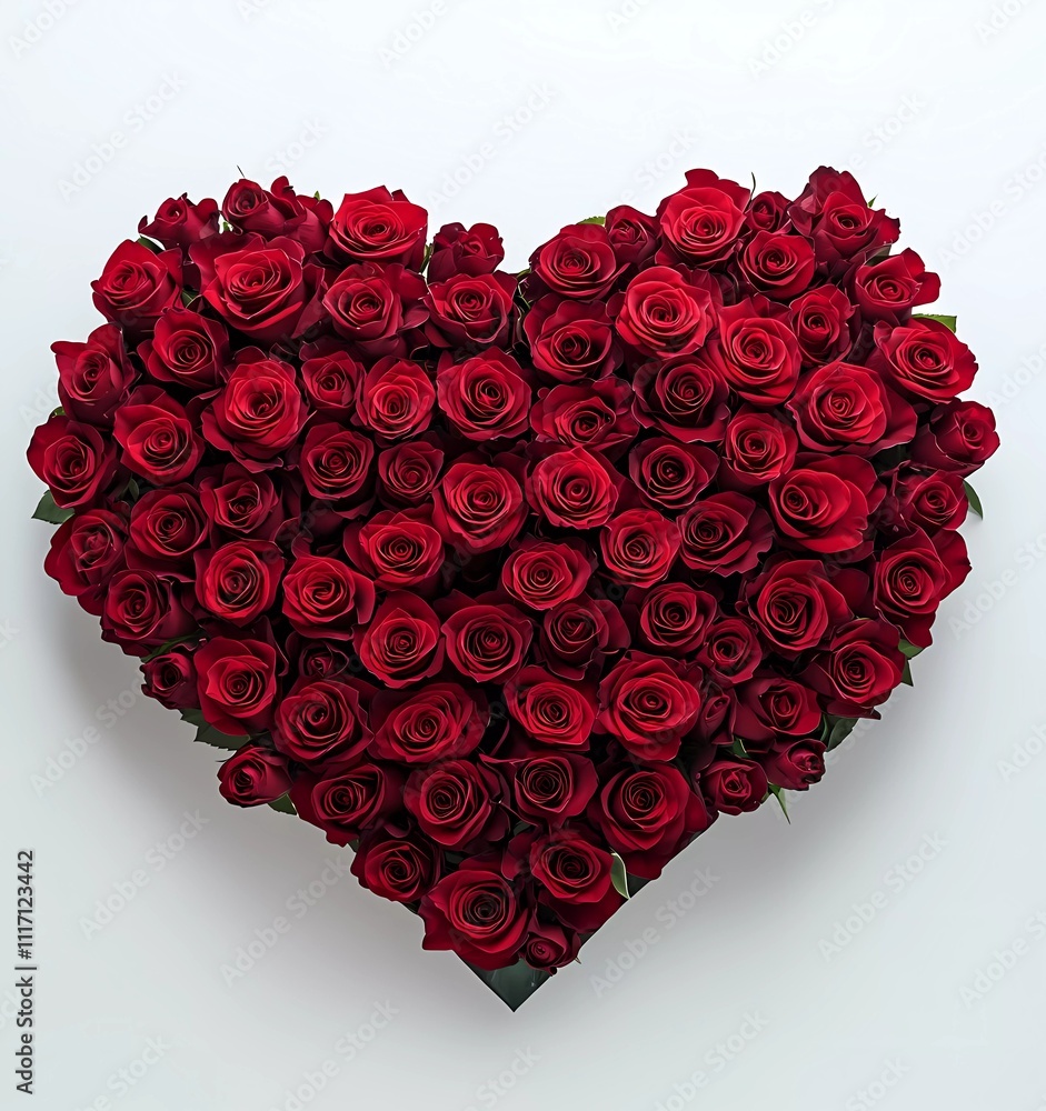 A heart-shaped arrangement of red roses on a white background, symbolizing love and romance for Valentine's Day or other special events. A heart-shaped arrangement of red roses on a white background, symbolizing love and romance for Valentine's Day or other special events.