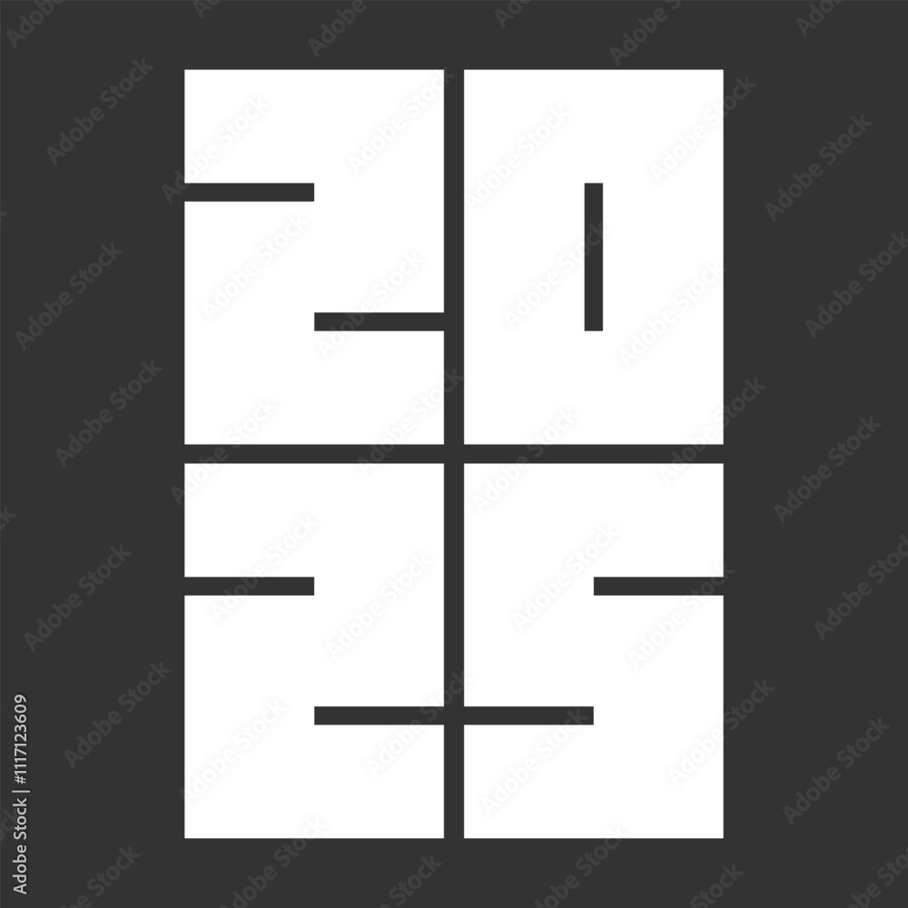 Happy New Year 2025 abstract vector concept. 2025 new year square shape banner Happy New Year 2025 abstract vector concept. 2025 new year square shape banner