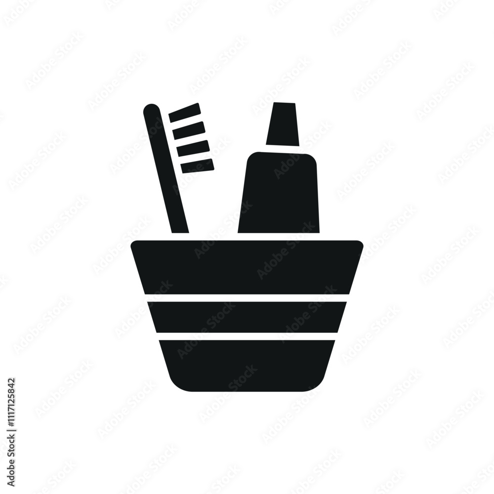 Toothbrush set icon features clean lines and elegance, enhancing any digital concept. Toothbrush set icon features clean lines and elegance, enhancing any digital concept.