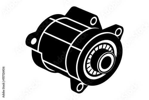 Starter motor | isolated vector silhouette illustration on white background