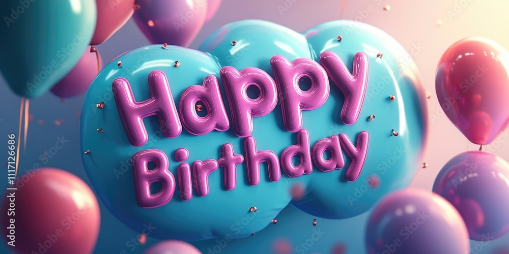 Birthday Balloons with Happy Birthday Message Birthday Balloons with Happy Birthday Message