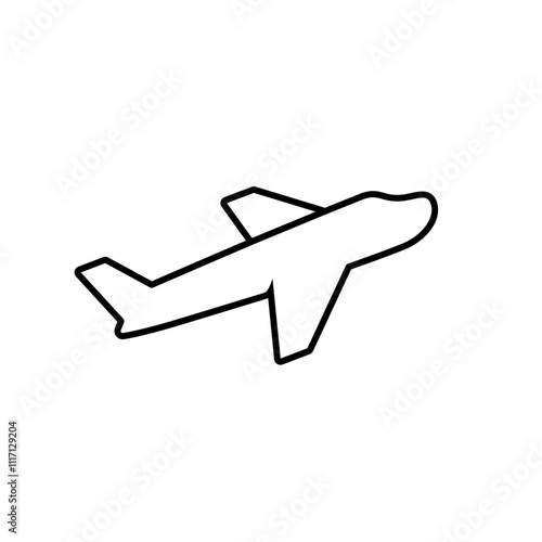 Outline airplane icon. Plane line sign symbol. Flight travel concept