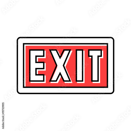 exit close color icon vector. exit close sign. isolated symbol illustration