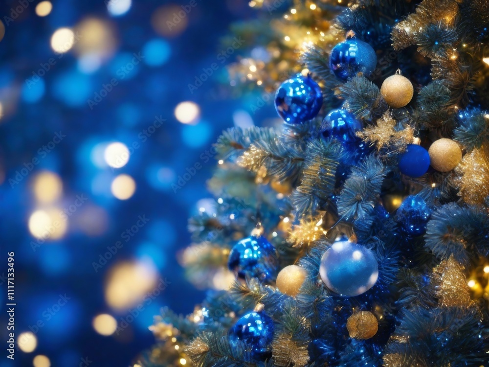 An atmospheric New Year's picture, for postcards or backgrounds. Christmas tree, toys, blurred background with bokeh effect. An atmospheric New Year's picture, for postcards or backgrounds. Christmas tree, toys, blurred background with bokeh effect.