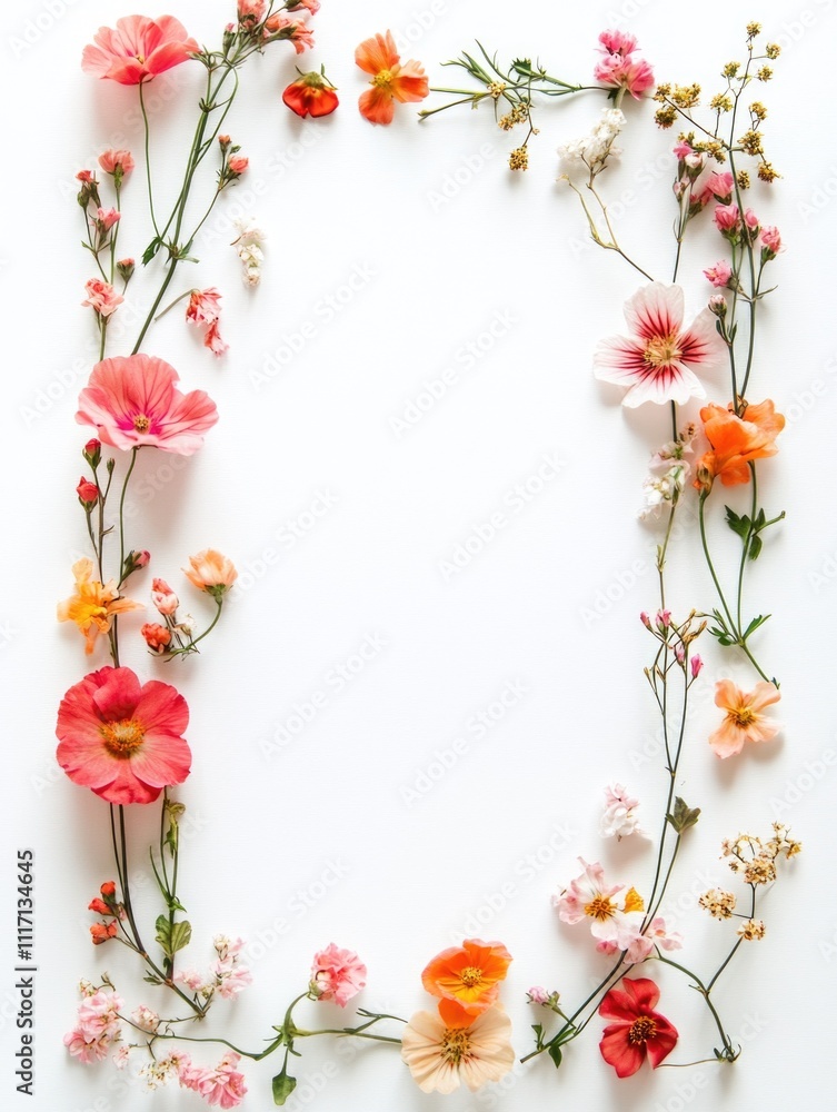 Floral Frame White Surface Floral Frame White Surface