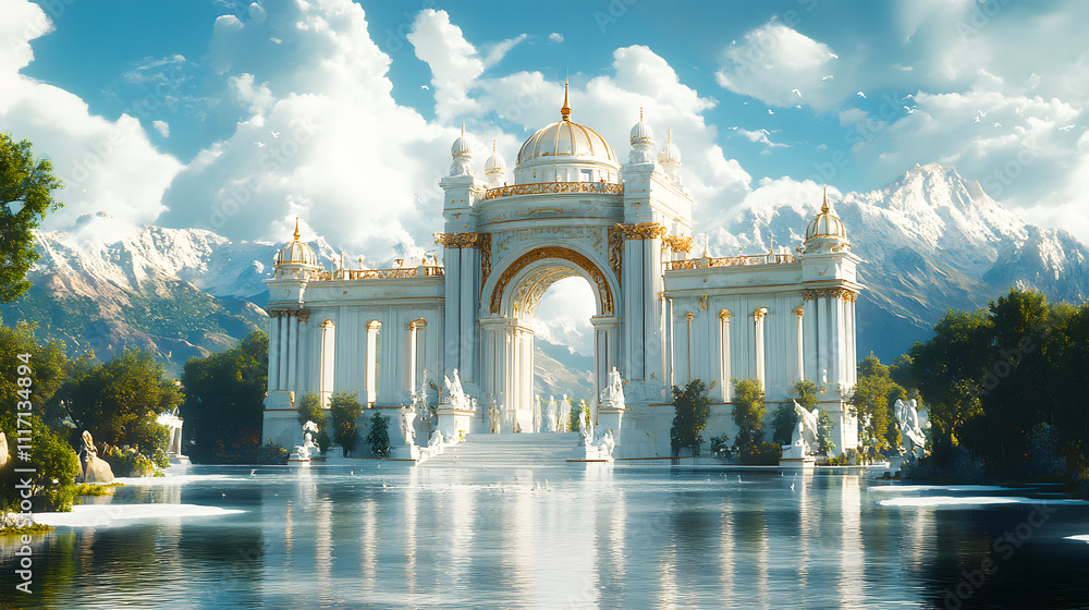 Obraz premium Illustration reception at the gates of heaven