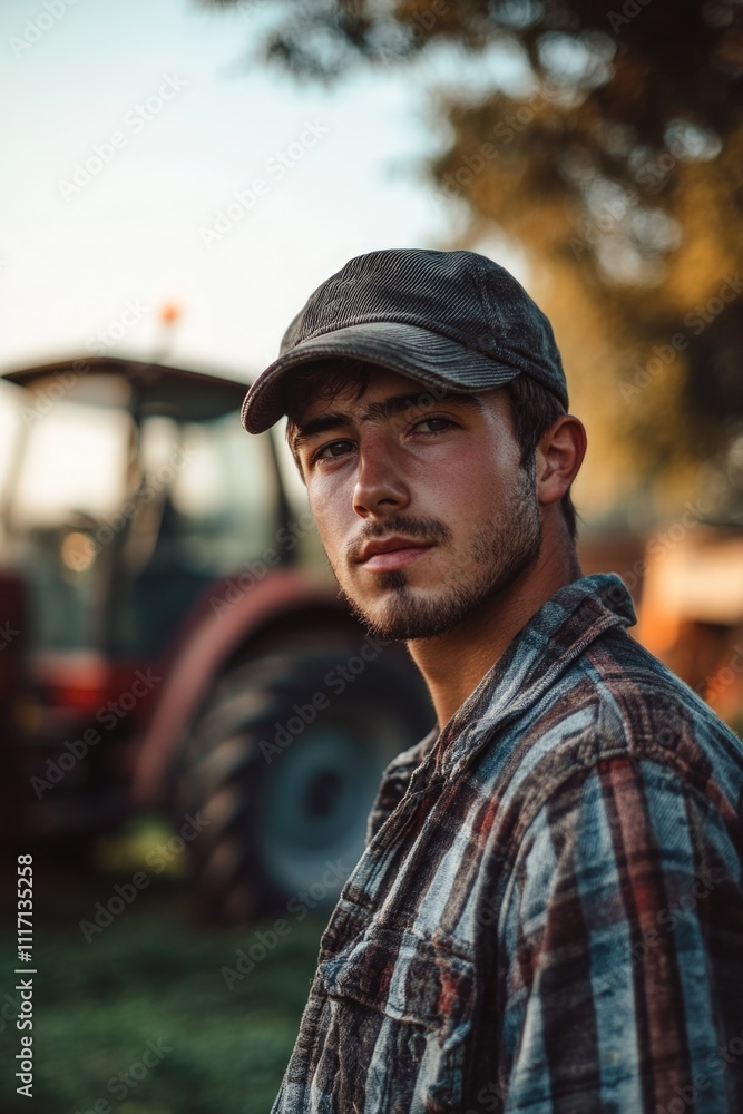 Man near tractor Man near tractor