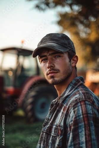 Man near tractor