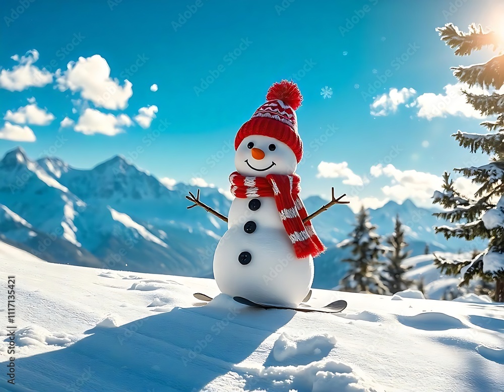 Obraz premium snowman on the snow