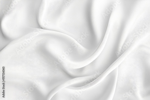 White fabric with soft, flowing waves.