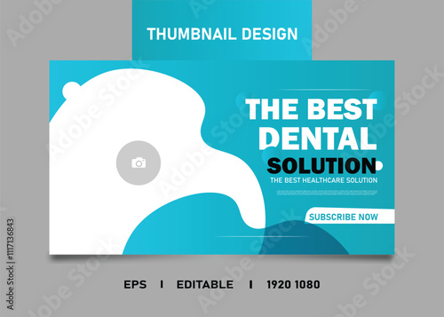 Medical dental healthcare thumbnail cover and social media web banner design template