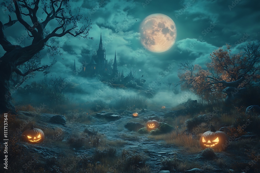 Haunted Forest Path With JackOLantern Illumination Haunted Forest Path With JackOLantern Illumination