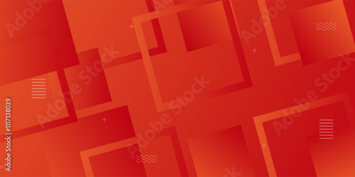 Dynamic abstract orange gradient illustration background with 3d view square rounded simple shadow pattern. Futuristic and luxury design. eps10