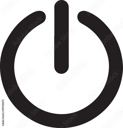 Power button Icon silhouette vector style with white background