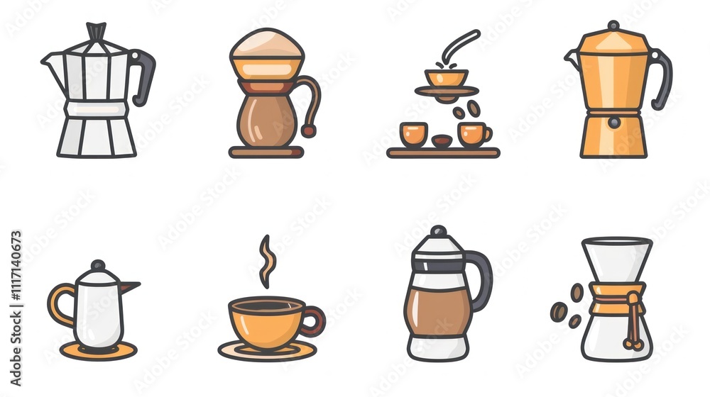 Coffee Brewing Methods Illustrations Coffee Brewing Methods Illustrations