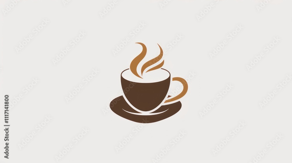 Fototapeta premium Coffee Cup Logo Design with Steam