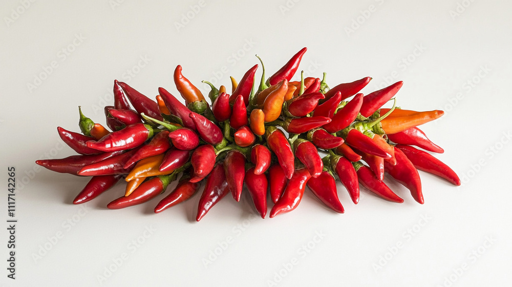 Spicy Red and Orange Chili Peppers Bunch Spicy Red and Orange Chili Peppers Bunch