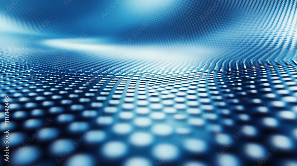 Futuristic Blue Digital Background with Dot Patterns and Waves