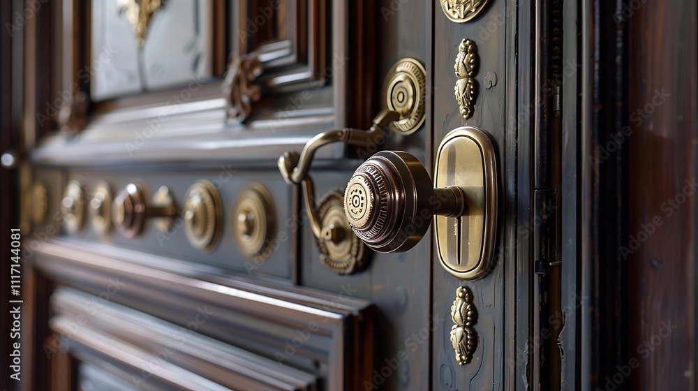 Door lock pin detail with glossy finish