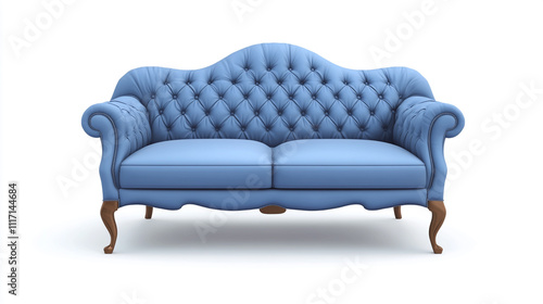 Elegant Blue Chesterfield Sofa  Luxury Furniture  Interior Design photo