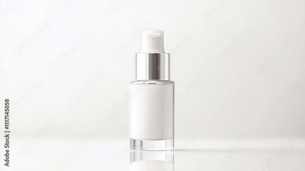 White Cosmetic Bottle Mockup Serum Cream Lotion Dispenser White Cosmetic Bottle Mockup Serum Cream Lotion Dispenser