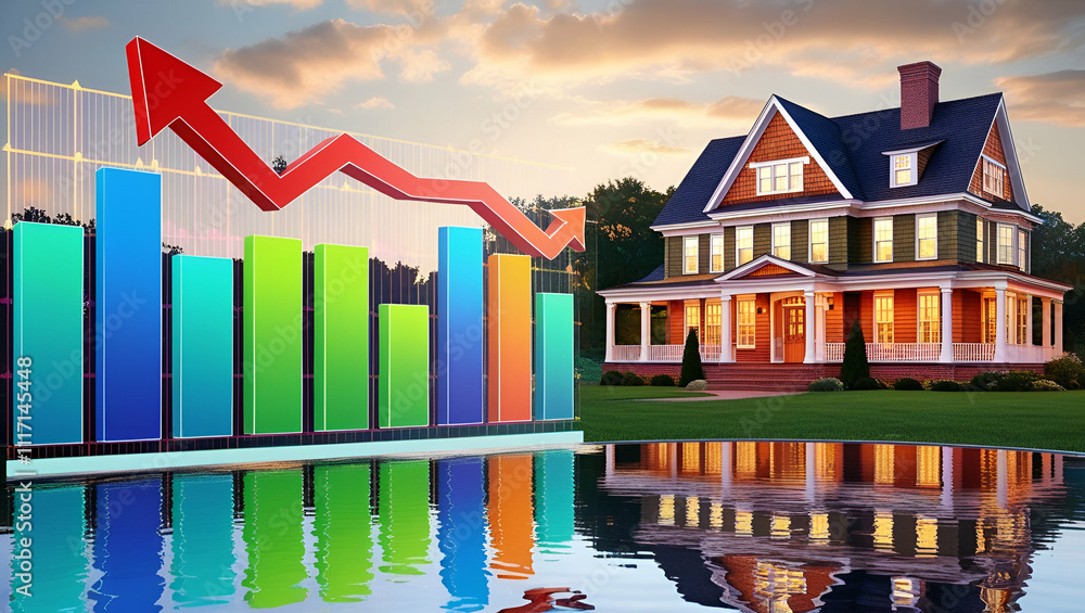 House for Sale or Rent, arranged from low to high Concept of starting a business Mortgages and real estate investments Investment for profit, House Price up to up. Generative Ai House for Sale or Rent, arranged from low to high Concept of starting a business Mortgages and real estate investments Investment for profit, House Price up to up. Generative Ai