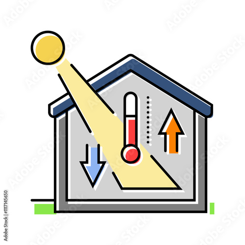 thermal mass energy color icon vector. thermal mass energy sign. isolated symbol illustration