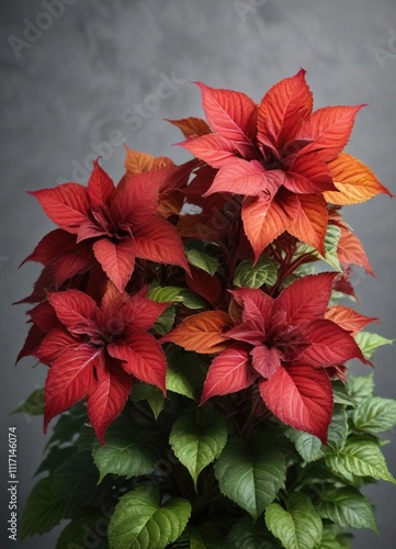 Colorful Coleus blumei solenostemon kong empire leaves on a stem, kong empire, coleus photo