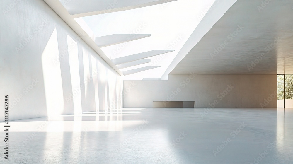 Fototapeta premium Modern Architectural Interior Featuring Stunning Skylights Design