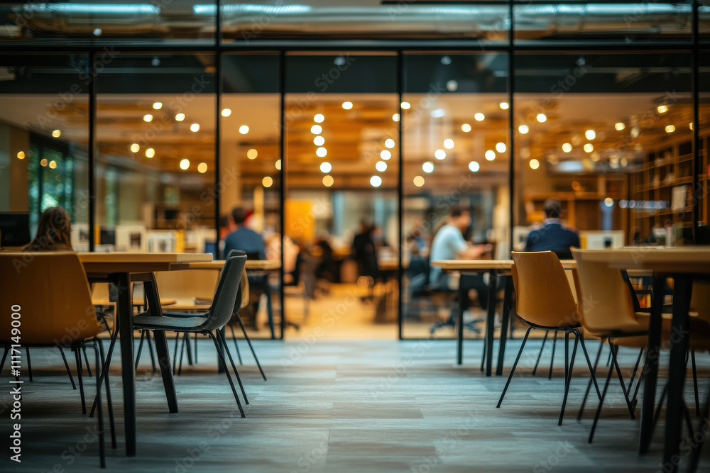 modern office interior with blurred background and people working modern office interior with blurred background and people working