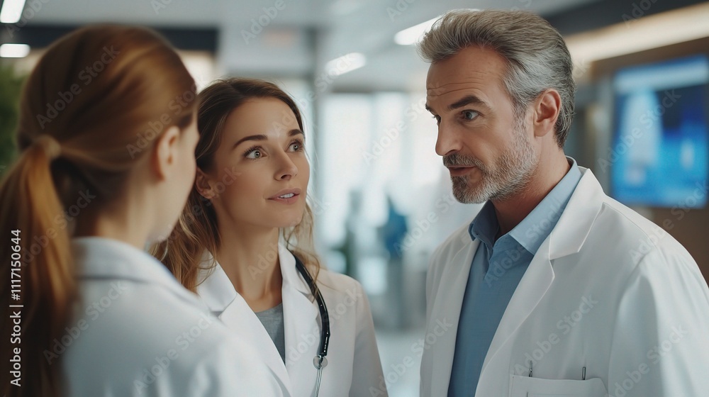 Fototapeta premium Pharmaceutical Sales Representative Engaging in Professional Dialogue