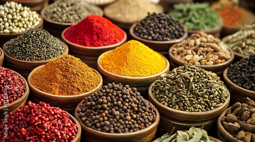 Busy Indian spice market Busy Indian spice market